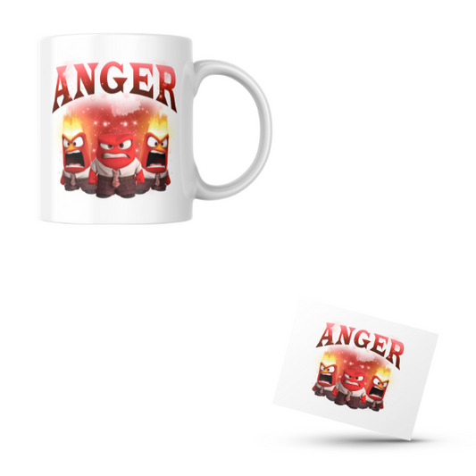 Anger Themed Coffee Cup and Coaster Set