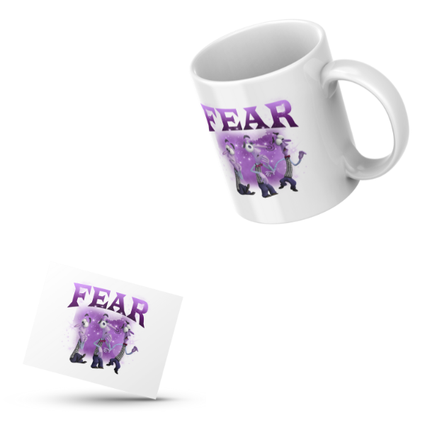 Fear Themed Coffee Cup and Coaster Set