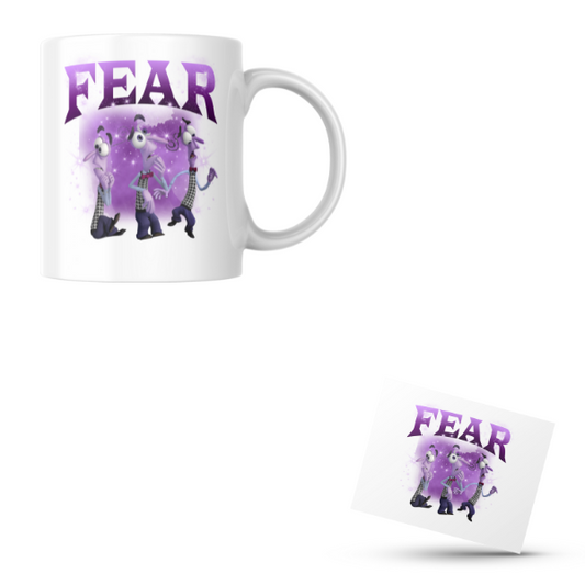 Fear Themed Coffee Cup and Coaster Set