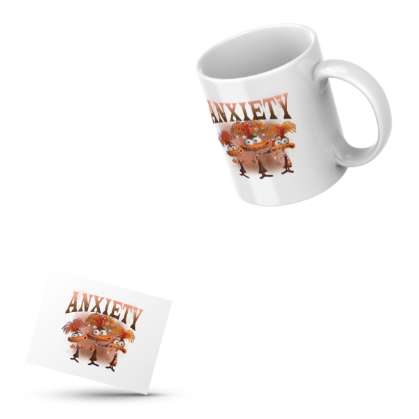 Anxiety Themed Coffee Cup and Coaster Set