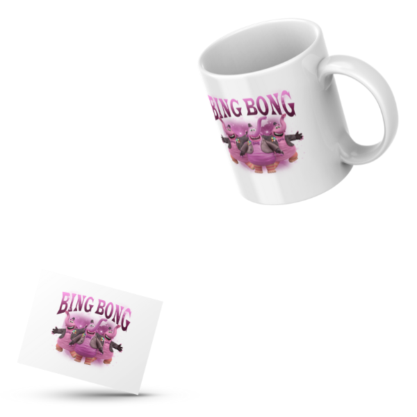 Bing Bong Themed Coffee Cup and Coaster Set