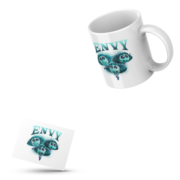 Envy Themed Coffee Cup and Coaster Set