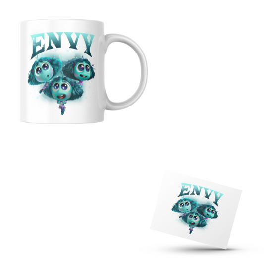 Envy Themed Coffee Cup and Coaster Set