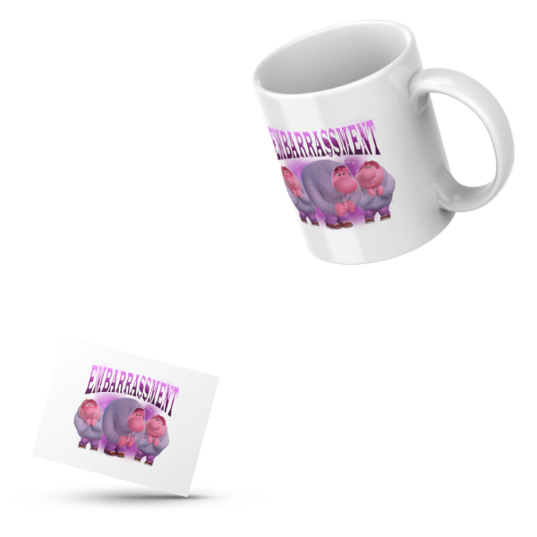 Embarrassment Themed Coffee Cup and Coaster Set