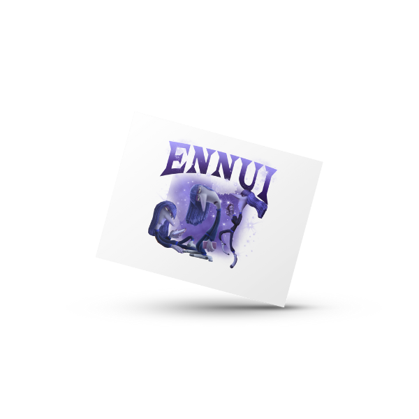 Ennui Themed Coffee Cup and Coaster Set