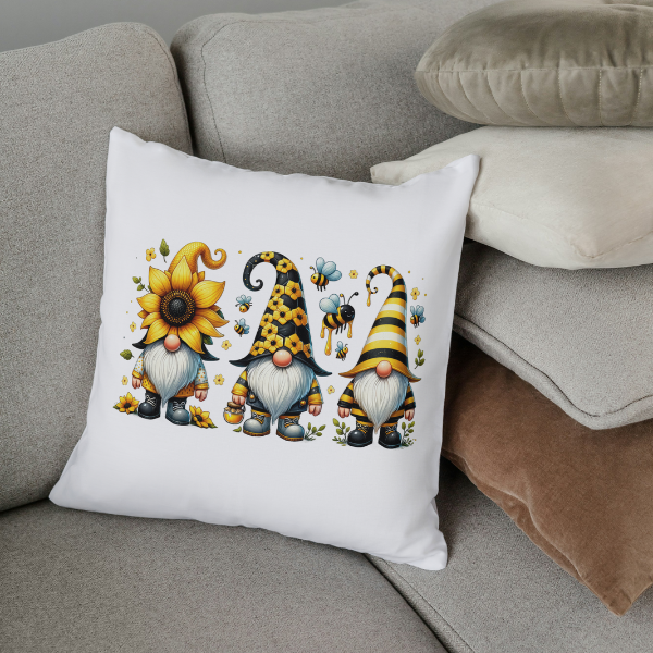 Bumble Bee Gnomes Throw Pillow