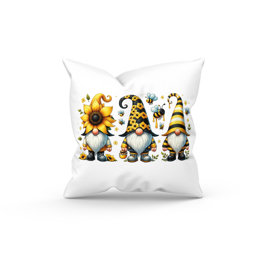 Bumble Bee Gnomes Throw Pillow