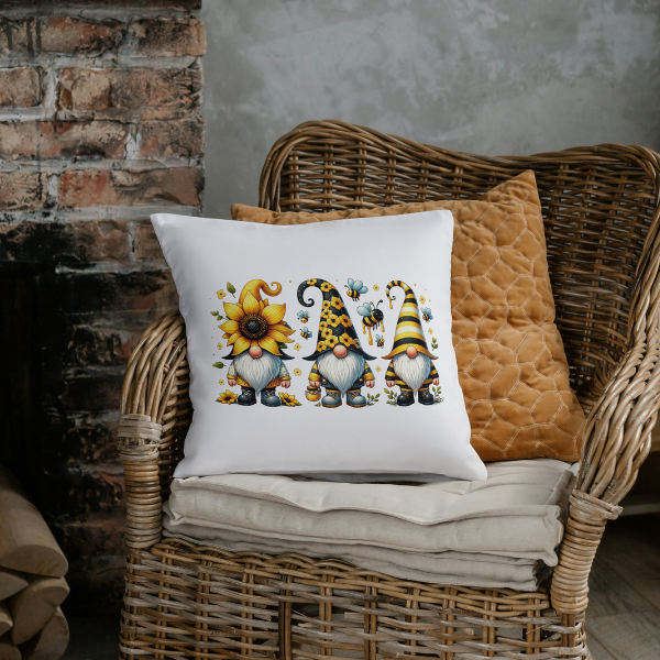 Bumble Bee Gnomes Throw Pillow