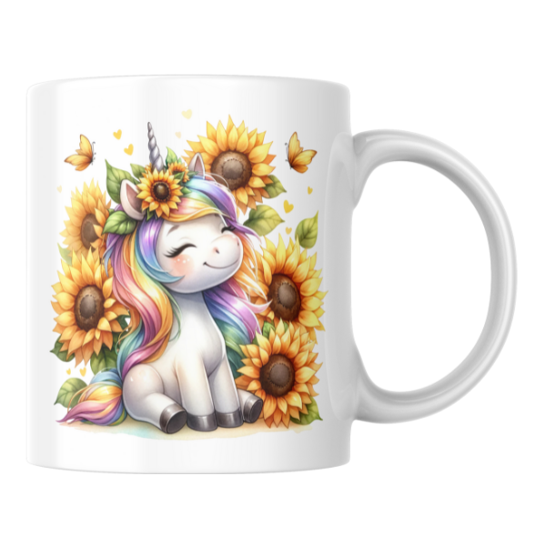 Cute Sunflower Unicorn Coffee Cup