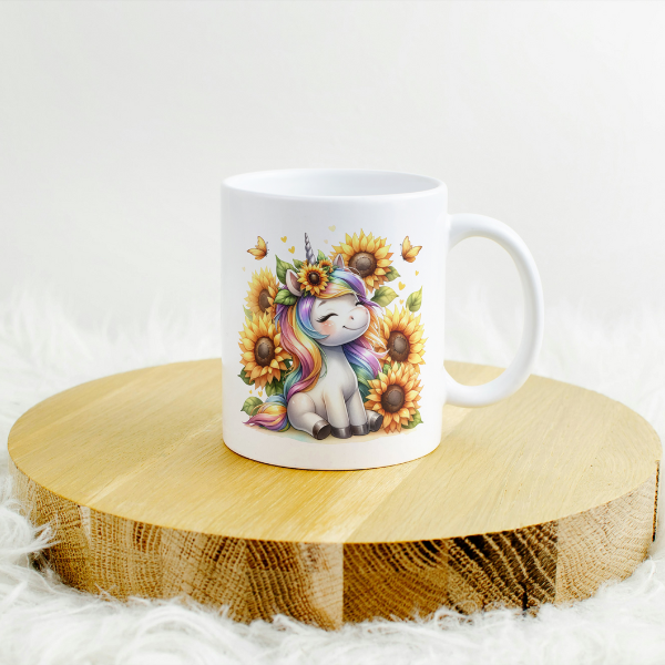 Cute Sunflower Unicorn Coffee Cup