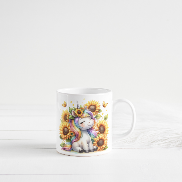 Cute Sunflower Unicorn Coffee Cup