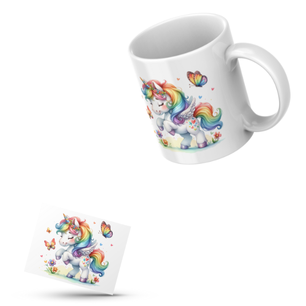 Cute Unicorn Coffee Cup and Coaster Set