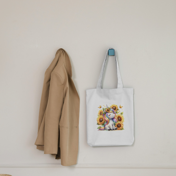 Cute Sunflower Unicorn Shopping Bag