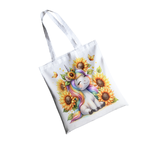 Cute Sunflower Unicorn Shopping Bag