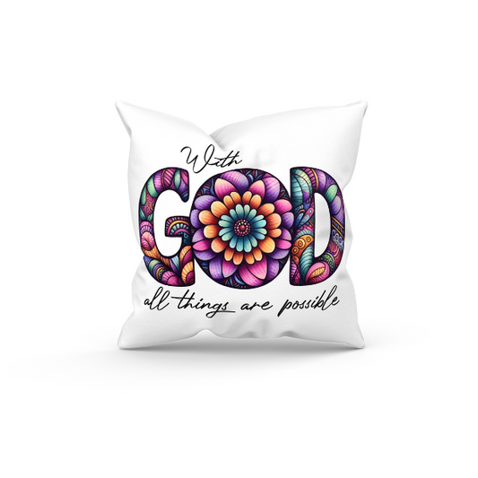 With God All Things Are Possible Throw Pillow