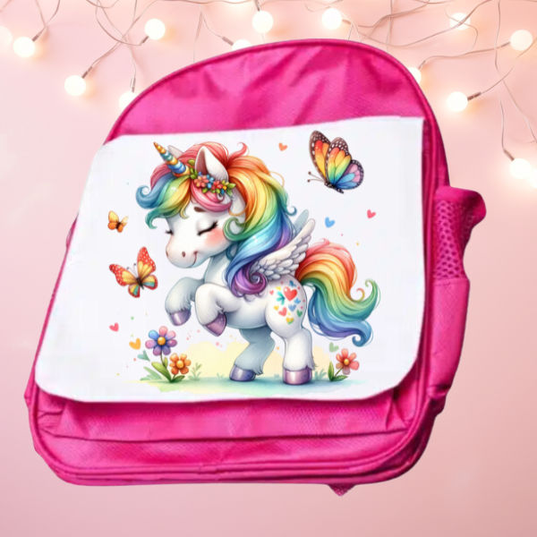 Cute Unicorn Junior And Senior Size Backpack