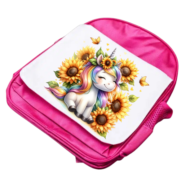 Cute Sunflower Unicorn Junior And Senior Size Backpack