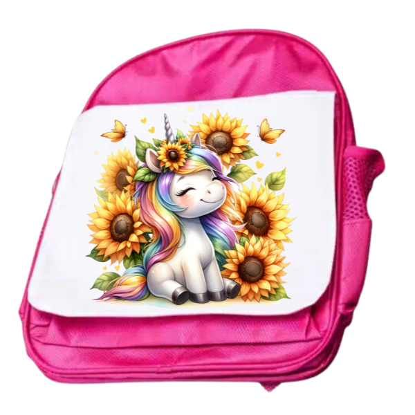 Cute Sunflower Unicorn Junior And Senior Size Backpack