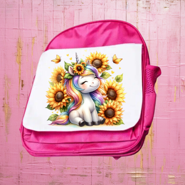 Cute Sunflower Unicorn Junior And Senior Size Backpack