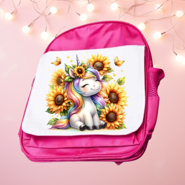 Cute Sunflower Unicorn Junior And Senior Size Backpack