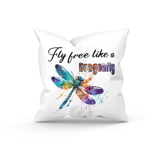 Fly Free Like A Dragonfly Throw Pillow