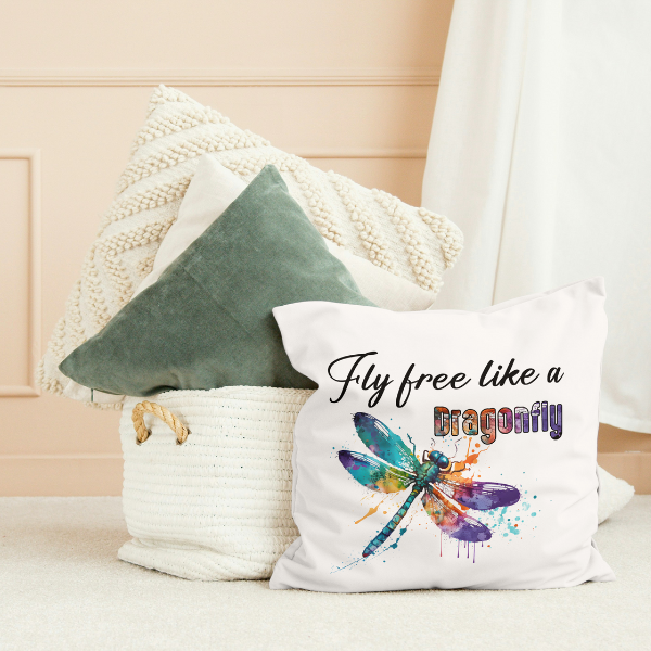 Fly Free Like A Dragonfly Throw Pillow