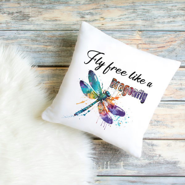 Fly Free Like A Dragonfly Throw Pillow