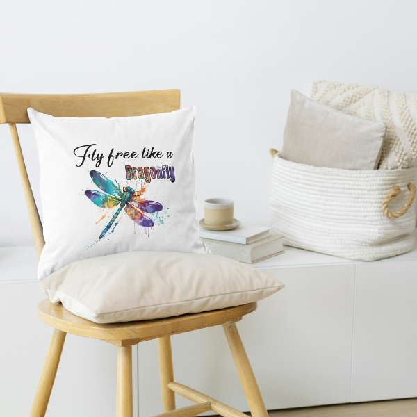 Fly Free Like A Dragonfly Throw Pillow