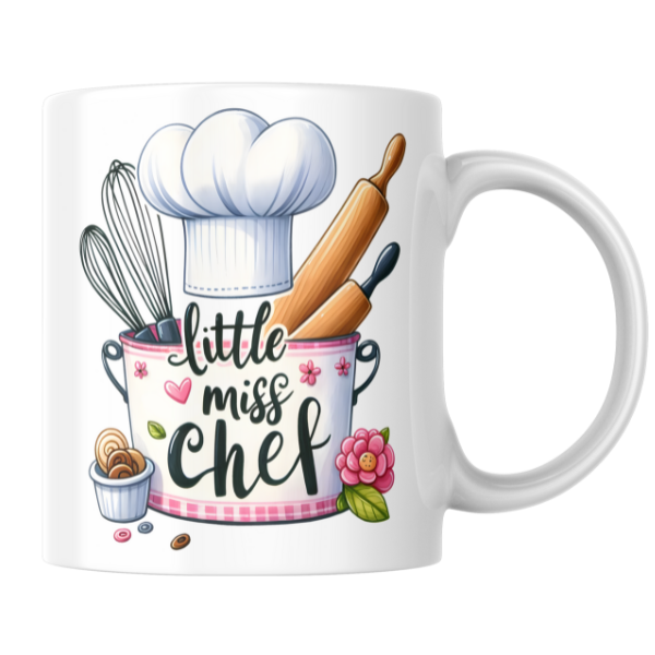 Little Miss Chef Coffee Cup and Coaster Set