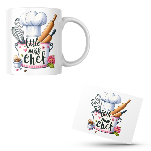 Little Miss Chef Coffee Cup and Coaster Set