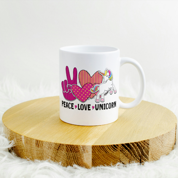 Peace Love Unicorn Coffee Cup