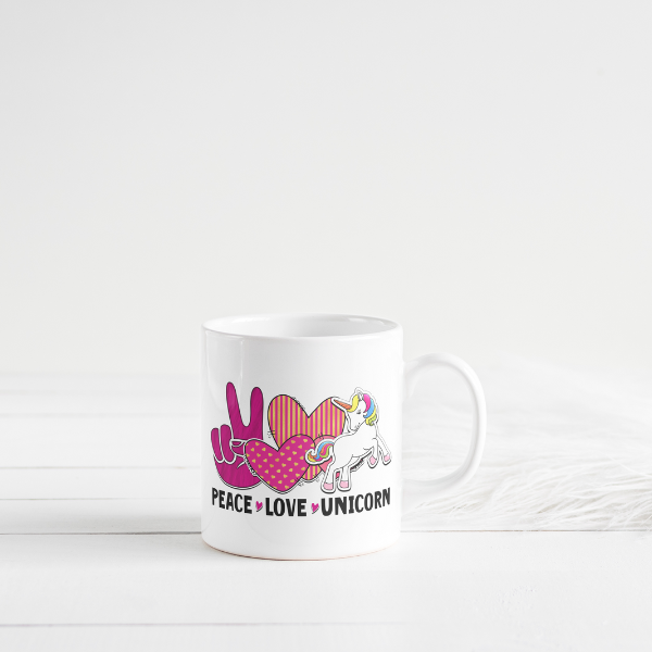 Peace Love Unicorn Coffee Cup