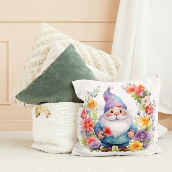 Spring Gnome Throw Pillow