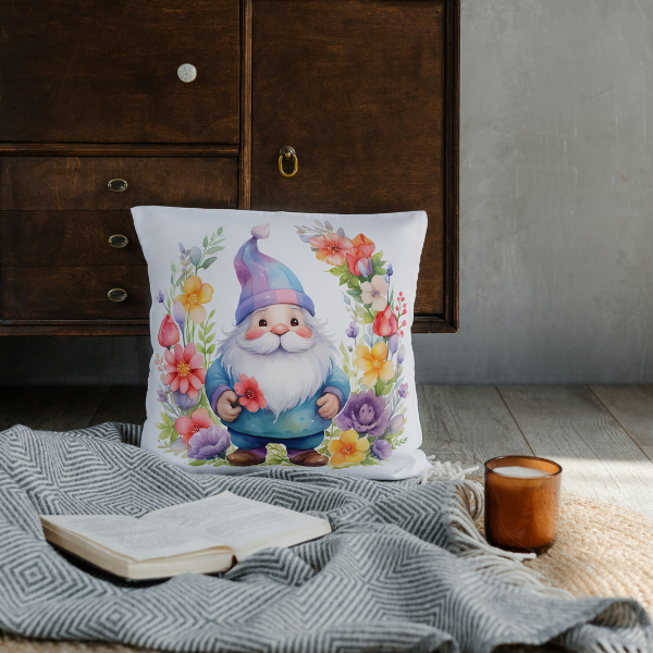 Spring Gnome Throw Pillow