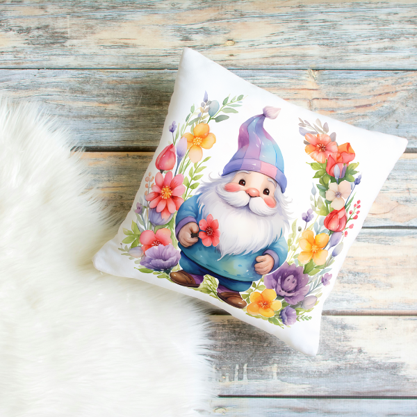 Spring Gnome Throw Pillow