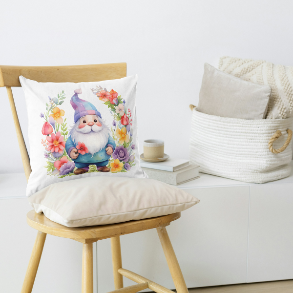 Spring Gnome Throw Pillow