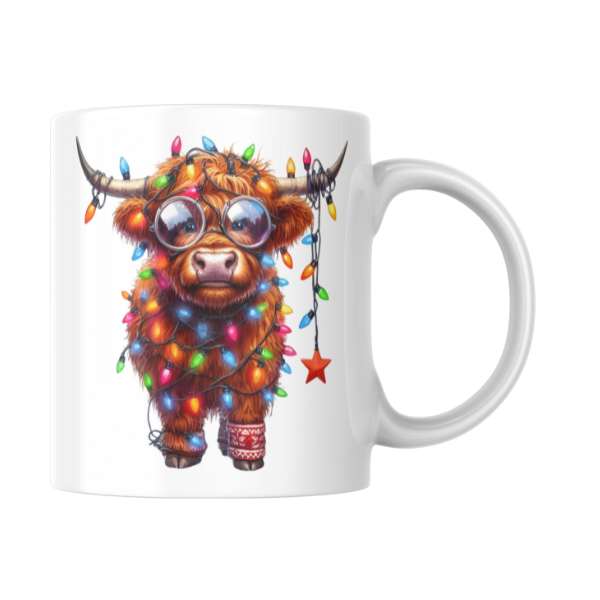 Highland Christmas Cow Coffee Cup