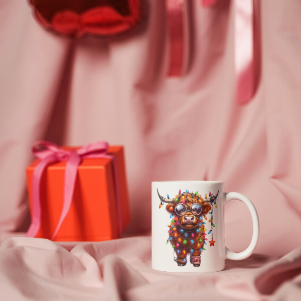 Highland Christmas Cow Coffee Cup