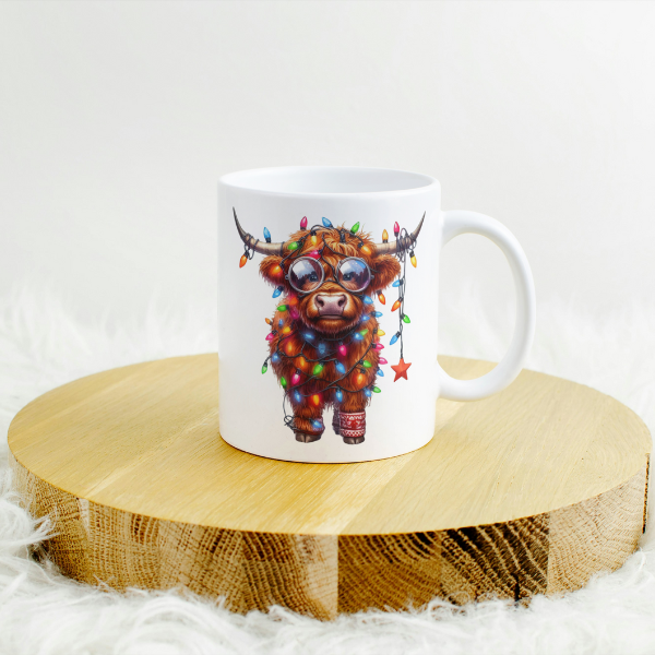 Highland Christmas Cow Coffee Cup