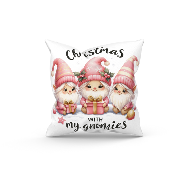 Christmas With My Gnomies Throw Pillow