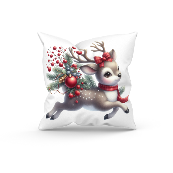 Christmas Reindeer Throw Pillow