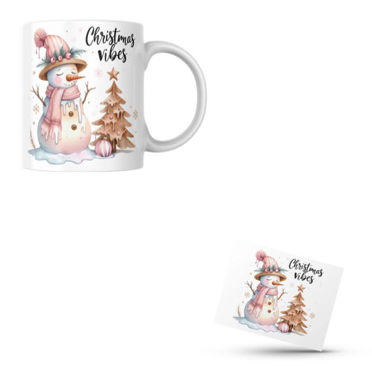 Christmas Vibes Coffee Cup and Coaster Set