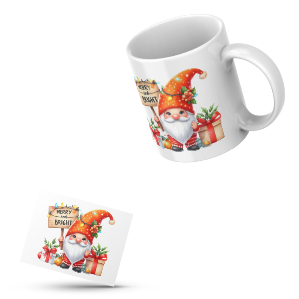 Gnome Merry and Bright Coffee Cup and Coaster Set