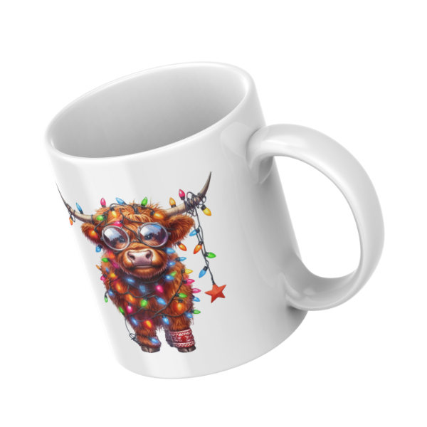 Highland Christmas Cow Coffee Cup and Coaster