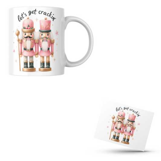 Let's Get Crackin Nutcracker Coffee Cup and Coaster Set