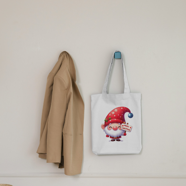 Cute Little Merry Christmas Gnome Shopping Bag