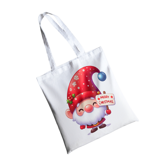 Cute Little Merry Christmas Gnome Shopping Bag