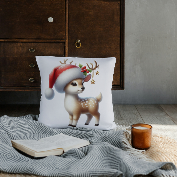 Little Christmas Reindeer Throw Pillow