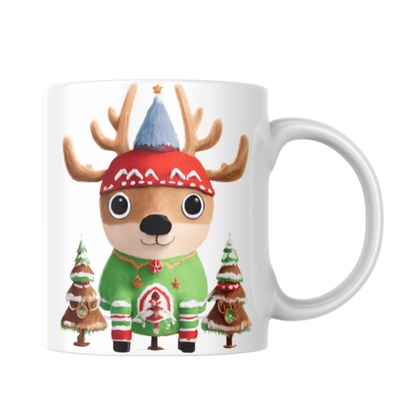 Reindeer And Christmas Trees Coffee Cup