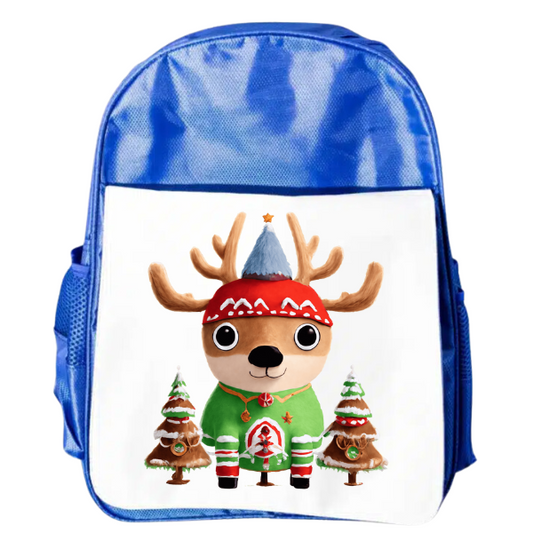 Reindeer And Christmas Trees Junior and Senior Size Backpacks